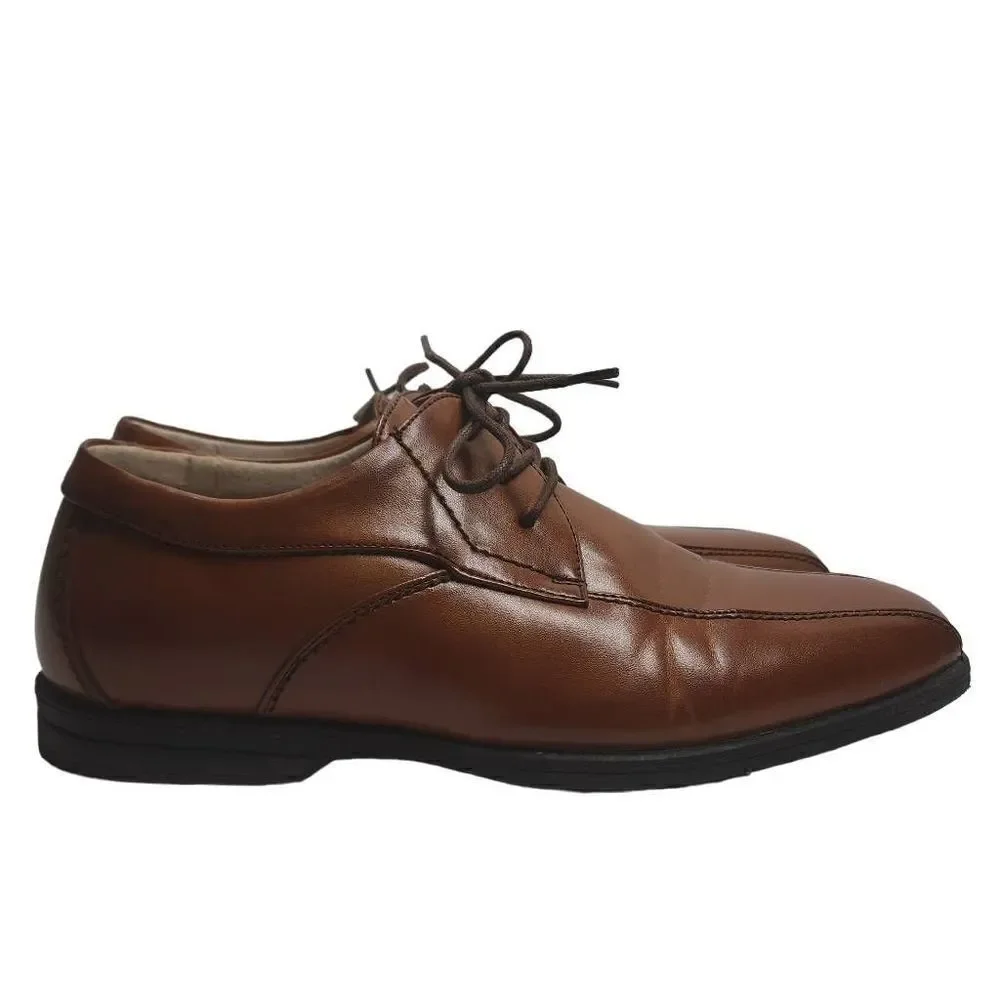 Florsheim Kid's Brown Leather Lace Up Bicycle Toe‎ Oxford Dress Shoes Size 6.5M